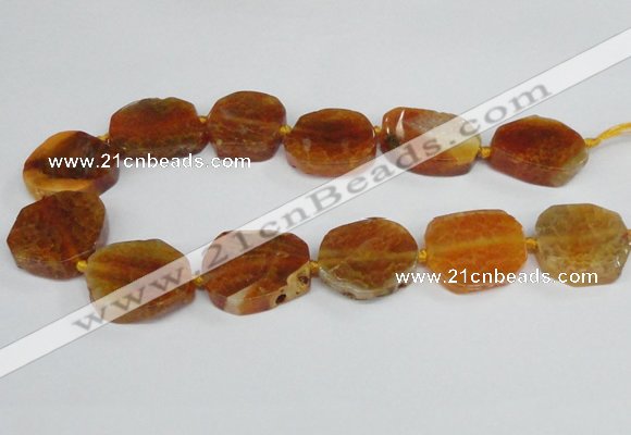 CAG7402 15.5 inches 25*30mm - 30*35mm freeform dragon veins agate beads