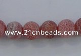 CAG7486 15.5 inches 4mm round frosted agate beads wholesale