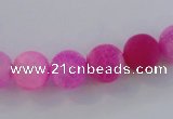 CAG7508 15.5 inches 16mm round frosted agate beads wholesale