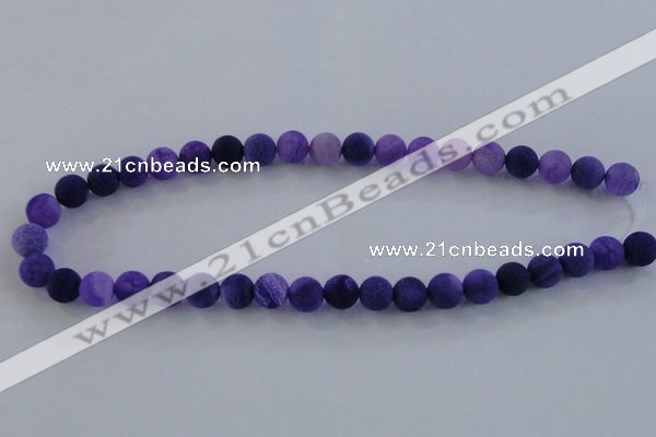 CAG7513 15.5 inches 10mm round frosted agate beads wholesale