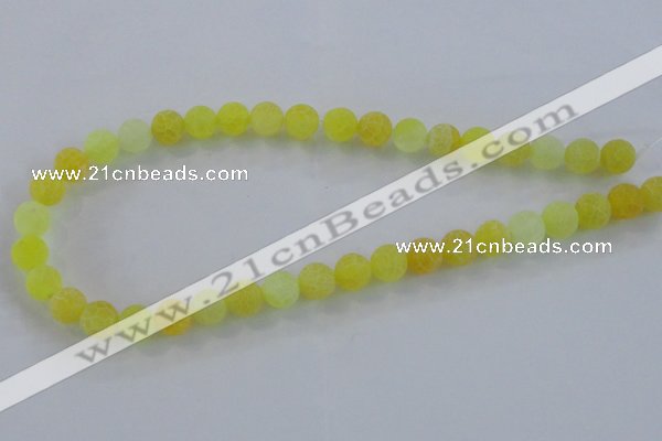 CAG7522 15.5 inches 12mm round frosted agate beads wholesale