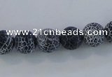 CAG7559 15.5 inches 6mm round frosted agate beads wholesale