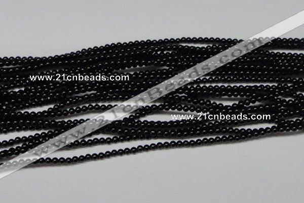 CAG7850 15.5 inches 2mm round black agate beads wholesale