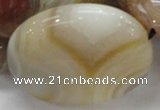 CAG786 15.5 inches 38*48mm oval yellow agate gemstone beads