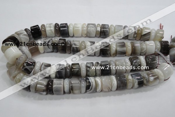 CAG788 15.5 inches 6*18mm & 12*18mm rondelle botswana agate beads