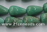 CAG7900 15.5 inches 15*20mm teardrop grass agate beads wholesale