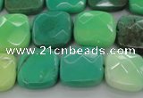 CAG7913 15.5 inches 15*15mm faceted square grass agate beads
