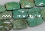 CAG7925 15.5 inches 15*20mm faceted rectangle grass agate beads