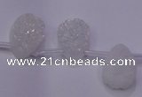 CAG8100 Top drilled 10*14mm teardrop white plated druzy agate beads