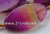 CAG816 15.5 inches 25*50mm faceted oval agate gemstone beads