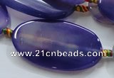 CAG818 15.5 inches 25*50mm oval agate gemstone beads wholesale