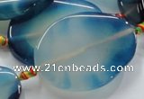 CAG828 15.5 inches 30*40mm twisted oval agate gemstone beads