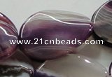 CAG836 15.5 inches 26*36mm twisted oval agate gemstone beads