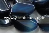 CAG839 15.5 inches 20*25mm twisted oval agate gemstone beads