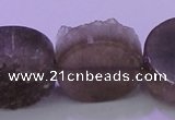 CAG8438 15.5 inches 28mm coin grey druzy agate gemstone beads