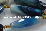 CAG846 15.5 inches 13*40mm faceted rice agate gemstone beads