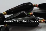 CAG848 15.5 inches 12*40mm faceted teardrop agate gemstone beads