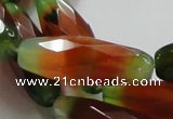 CAG850 15.5 inches 12*38mm faceted rice agate gemstone beads