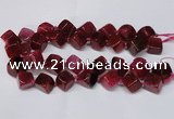 CAG8574 15.5 inches 15*16mm - 17*18mm cube dragon veins agate beads