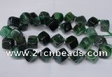 CAG8576 15.5 inches 15*16mm - 17*18mm cube dragon veins agate beads