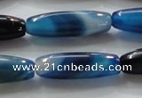 CAG858 15.5 inches rice 10*30mm agate gemstone beads
