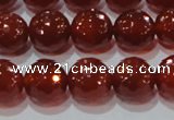 CAG8593 15.5 inches 12mm faceted round red agate gemstone beads