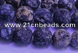 CAG8653 15.5 inches 10mm round matte blue ocean agate beads