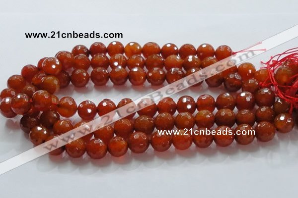 CAG866 15.5 inches faceted round 14mm agate gemstone beads