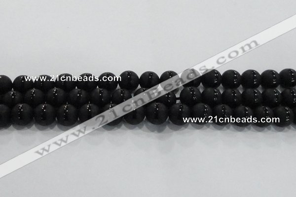 CAG8677 15.5 inches 10mm round matte tibetan agate gemstone beads