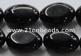 CAG884 15.5 inches 18*25mm oval black agate gemstone beads