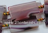 CAG888 15.5 inches 24*40mm rectangle agate gemstone beads wholesale