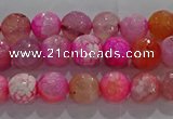 CAG8962 15.5 inches 4mm faceted round fire crackle agate beads