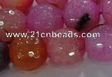 CAG8968 15.5 inches 16mm faceted round fire crackle agate beads