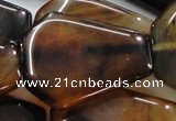 CAG898 15.5 inches 34*40mm hexagon agate gemstone beads wholesale