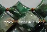 CAG900 15.5 inches 20*20mm diamond agate gemstone beads wholesale