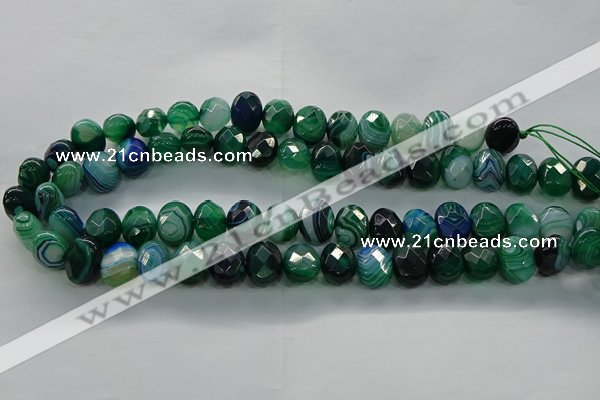 CAG9046 15.5 inches 12*16mm faceted oval line agate beads