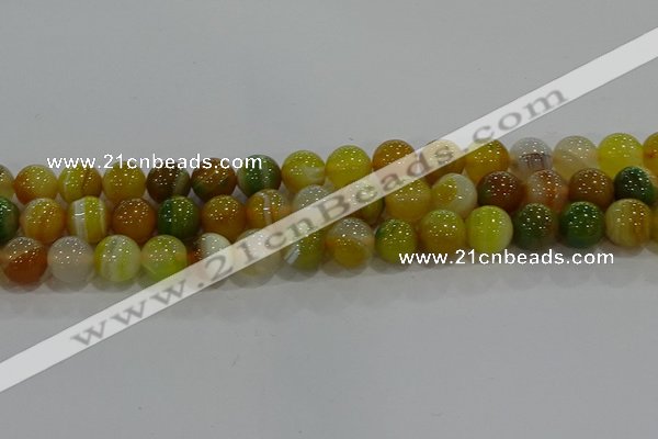 CAG9167 15.5 inches 14mm round line agate beads wholesale