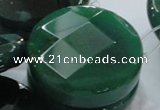 CAG922 15.5 inches faceted coin 40mm agate gemstone beads wholesale