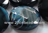 CAG923 15.5 inches 43mm faceted coin agate gemstone beads wholesale
