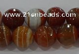 CAG9232 15.5 inches 10mm faceted round line agate beads wholesale