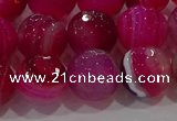 CAG9243 15.5 inches 12mm faceted round line agate beads wholesale