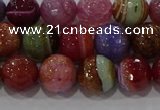 CAG9265 15.5 inches 10mm faceted round line agate beads wholesale