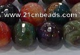 CAG9267 15.5 inches 14mm faceted round line agate beads wholesale