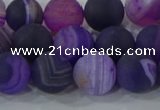 CAG9322 15.5 inches 10mm round matte line agate beads wholesale