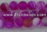 CAG9326 15.5 inches 6mm round matte line agate beads wholesale