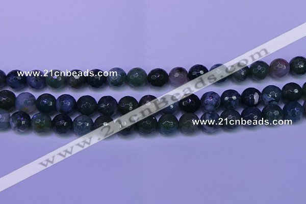 CAG9364 15.5 inches 12mm faceted round moss agate beads wholesale