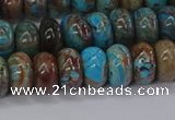 CAG9500 15.5 inches 5*8mm rondelle blue crazy lace agate beads