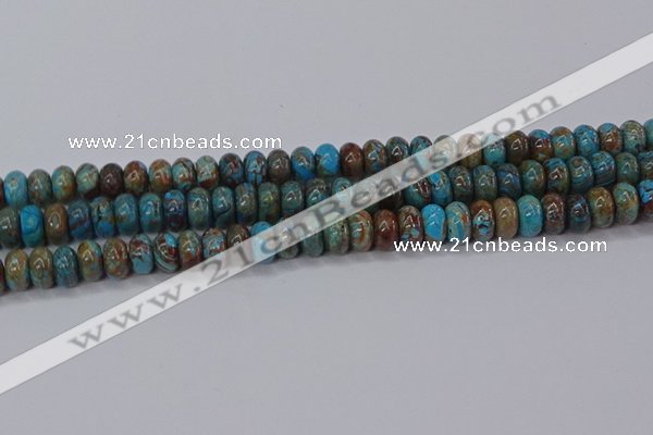 CAG9500 15.5 inches 5*8mm rondelle blue crazy lace agate beads