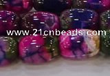 CAG9548 15.5 inches 13*18mm drum dragon veins agate beads