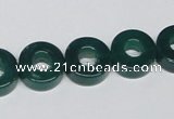 CAG964 15.5 inches 13mm donut green agate gemstone beads wholesale